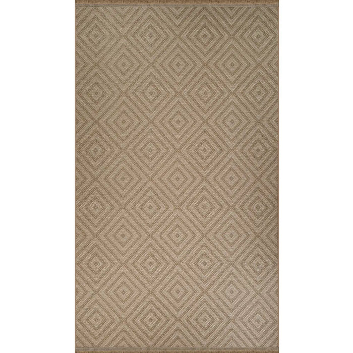 CHARDY Cottage Tan/Light Beige Machine Washable Jute Rug