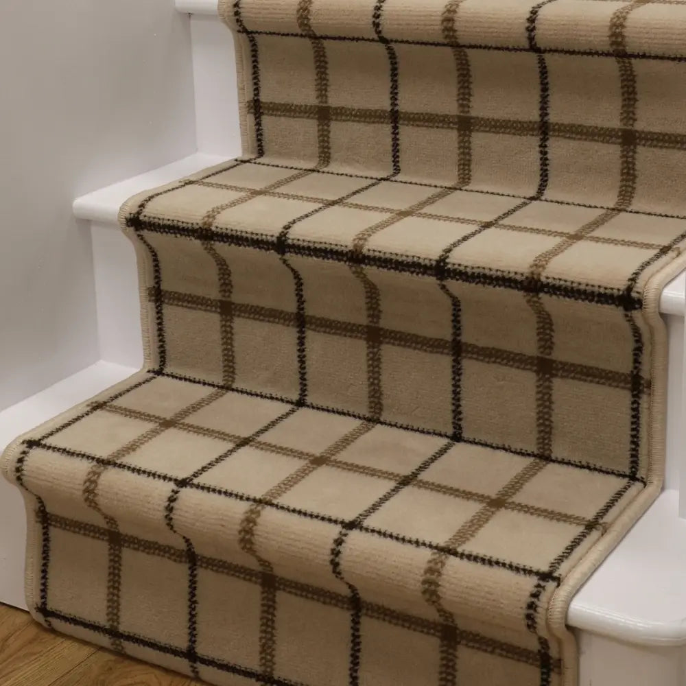 Stair Runners Maestro Stair Check Runner Natural Rug — RugsDirect Online