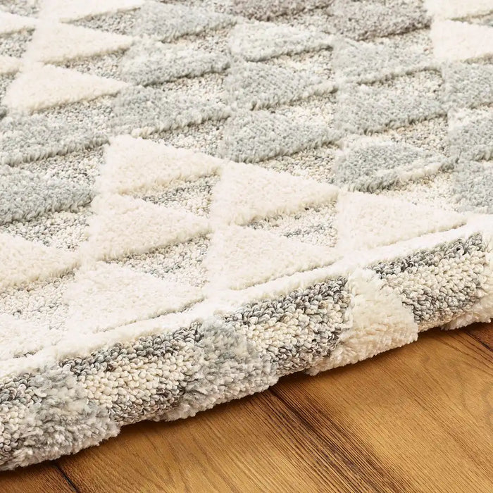 Mastercraft maison 7873a white lt grey Grey, Ivory Living Room Geometric Rug.