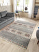 Origins mandala stripe grey Grey, Multicoloured Living Room Geometric Rug.