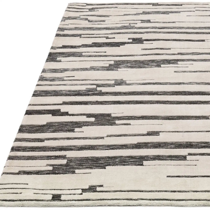 Asiatic mason ikat Grey, Black, Cream Living Room Geometric Rug.