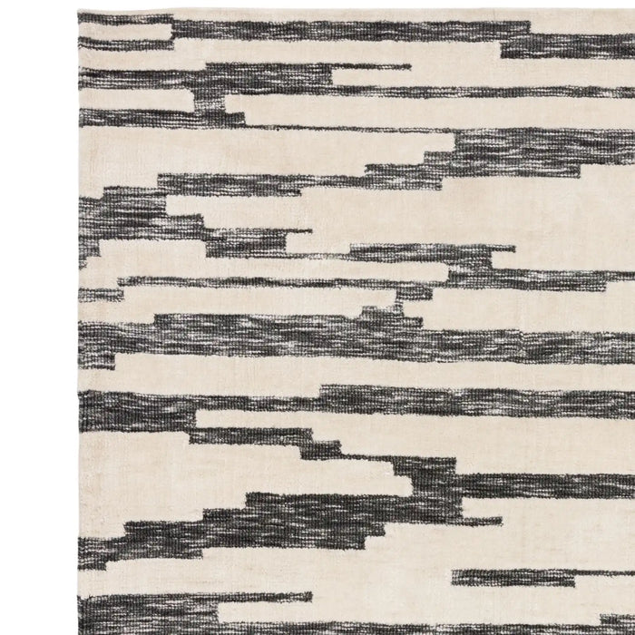 Asiatic mason ikat Grey, Black, Cream Living Room Geometric Rug.