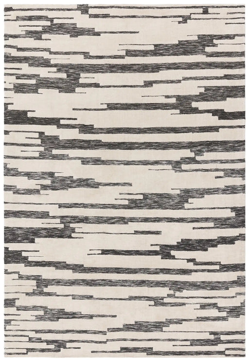 Asiatic mason ikat Grey, Black, Cream Living Room Geometric Rug.