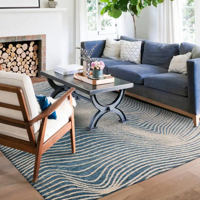 Asiatic mason magnitude blue Blue Living Room Geometric Rug.