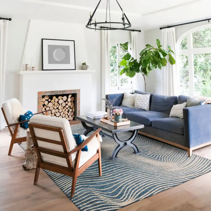 Asiatic mason magnitude blue Blue Living Room Geometric Rug.