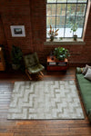 Asiatic mason maze Green, Cream Living Room Geometric Rug.