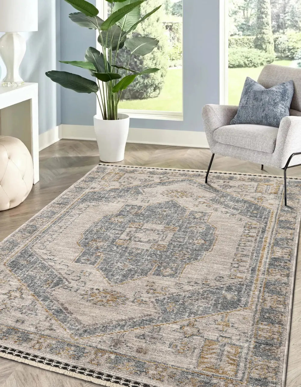 MATEO Medallion Blue Blue Rug — RugsDirect Online