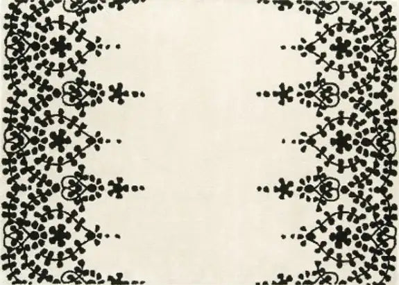 Asiatic guild matrix max06 white Black, Ivory  Wool Rug.
