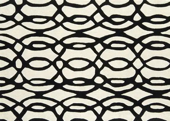 Asiatic wire matrix max35 white Black, Ivory Living Room Wool Rug.