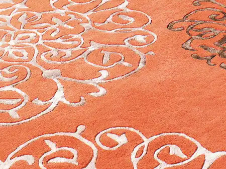 Asiatic tangier matrix max43 terra Orange Living Room Wool Rug.