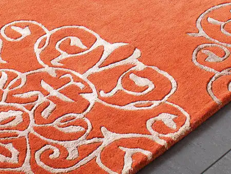 Asiatic tangier matrix max43 terra Orange Living Room Wool Rug.
