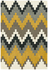Asiatic cuzzo matrix max69 Yellow, Ivory, Multicoloured  Wool Rug.