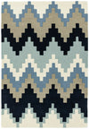Asiatic cuzzo matrix max70 blue Blue, Multicoloured  Wool Rug.