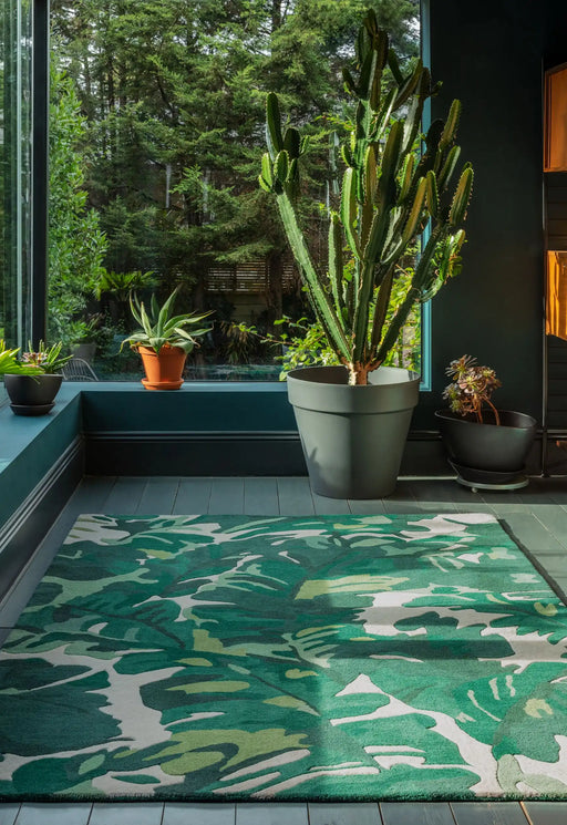 Asiatic code matrix max73 palm green Green  Wool Rug.