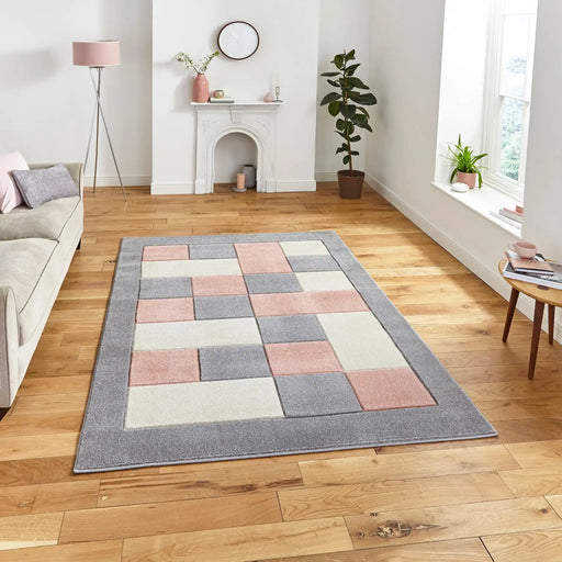 Think Rugs matrix think mt04 grey rose Grey, Multicoloured, Pink Living Room  Rug.