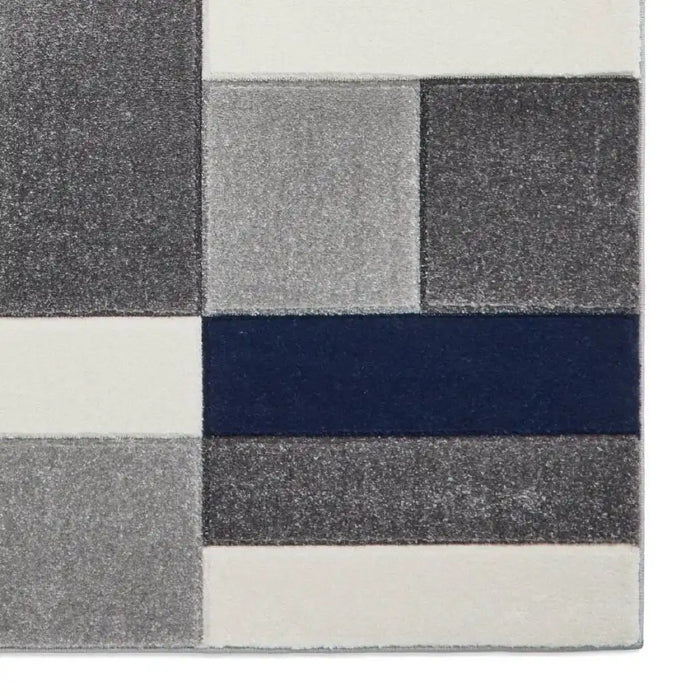 Think Rugs matrix think mt61 grey navy Blue, Grey, Navy Living Room  Rug.