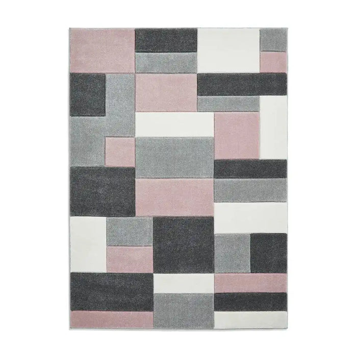 Think Rugs matrix think mt61 grey rose Grey, Pink Living Room  Rug.