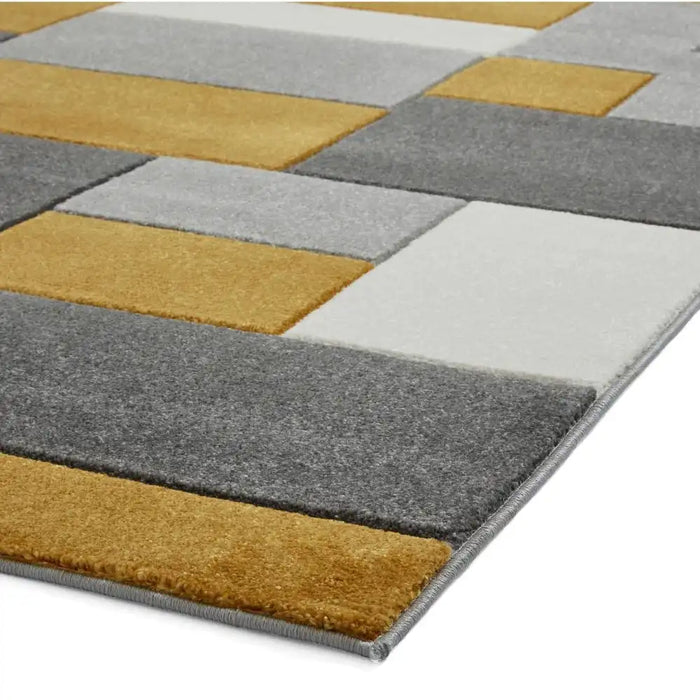Think Rugs matrix think mt61 grey yellow Grey, Yellow Living Room  Rug.