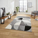 Think Rugs matrix think mt63 grey black Grey, Black Living Room  Rug.