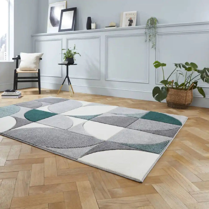 Think Rugs matrix think mt63 grey green Green, Grey Living Room  Rug.