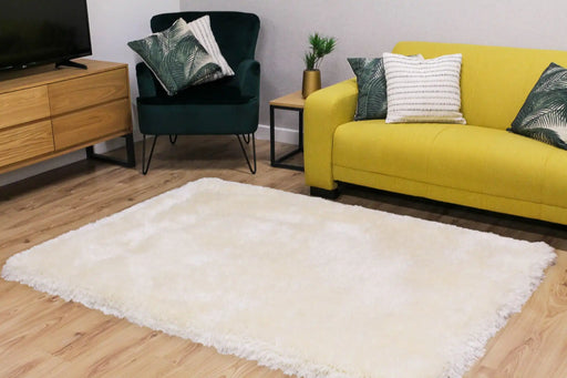 HMC mayfair hmc ivory Ivory Living Room Shaggy Rug.