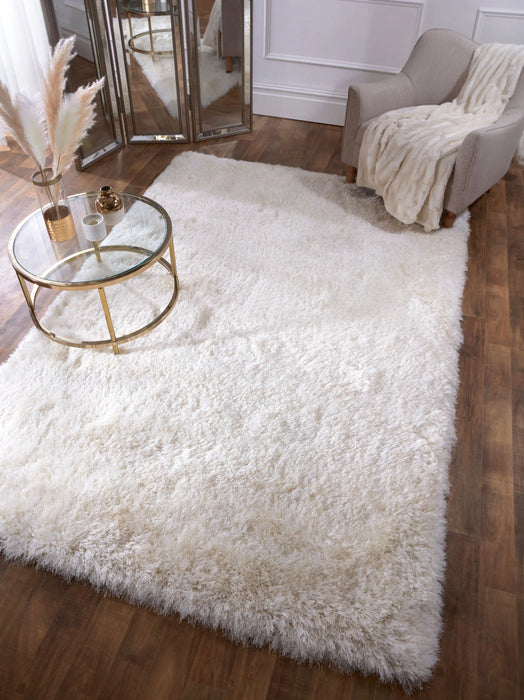 HMC mayfair hmc ivory Ivory Living Room Shaggy Rug.