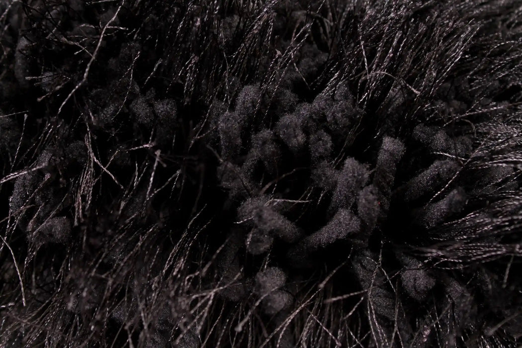 HMC mayfair hmc black Black Living Room Shaggy Rug.