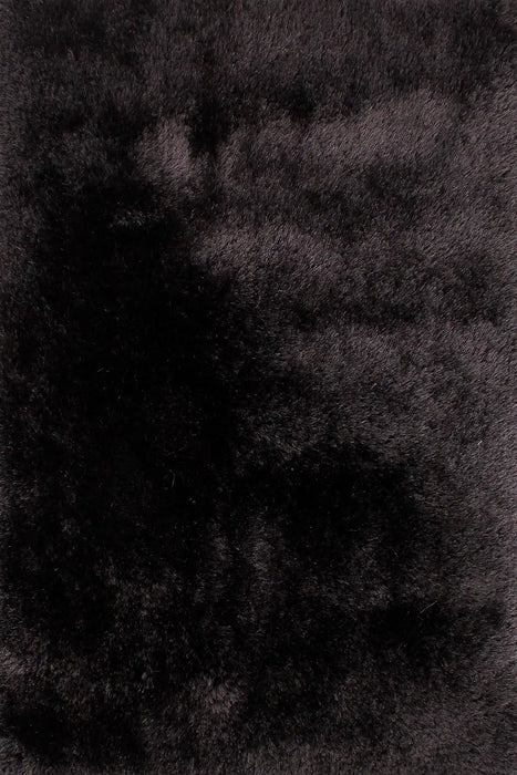 HMC mayfair hmc black Black Living Room Shaggy Rug.