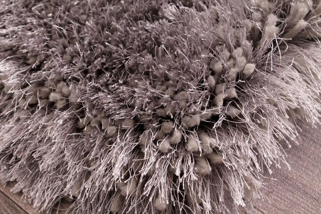HMC mayfair hmc silver Grey Living Room Shaggy Rug.