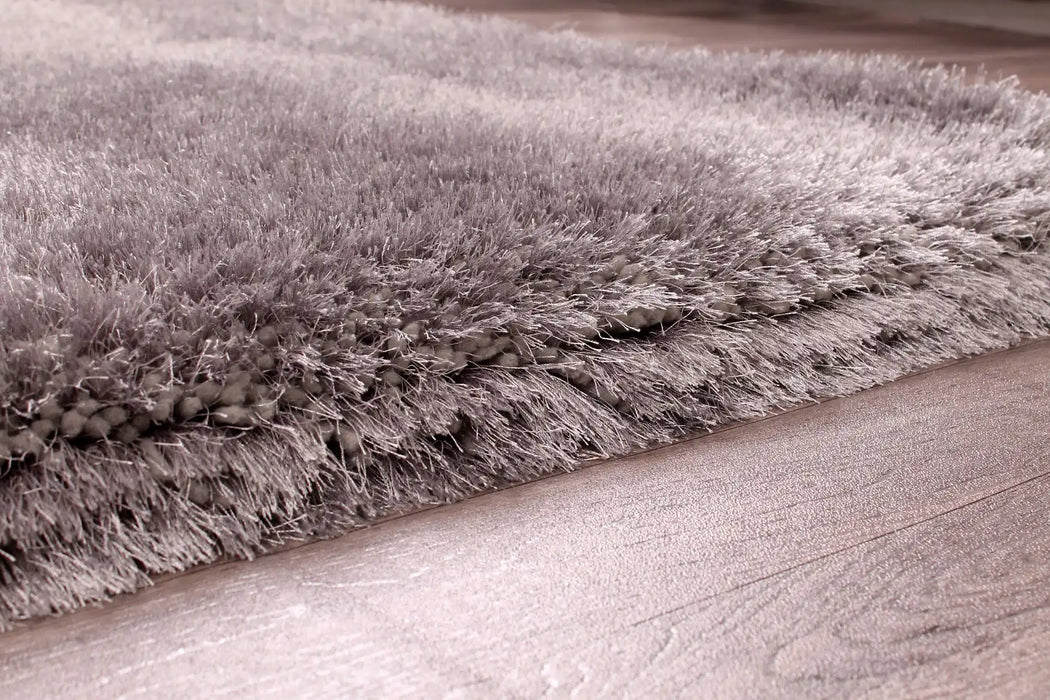 HMC mayfair hmc silver Grey Living Room Shaggy Rug.