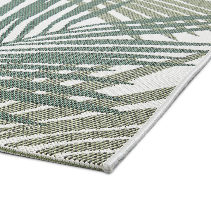Think Rugs miami 19433 green light beige Green, Beige Living Room Flat Weave Rug.
