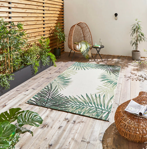 Think Rugs miami 19435 light beige green Green, Beige Living Room Flat Weave Rug.