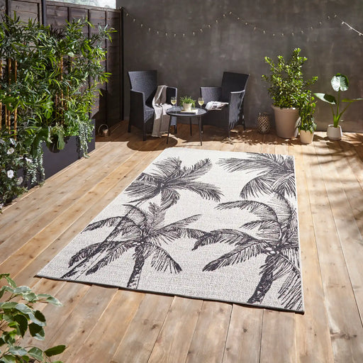 Think Rugs miami a444 cream black Black, Cream Living Room Flat Weave Rug.