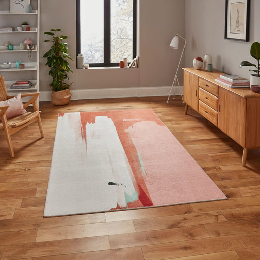 Think Rugs michelle collins ab0156 terra ivory Orange Living Room Flat Weave Rug.