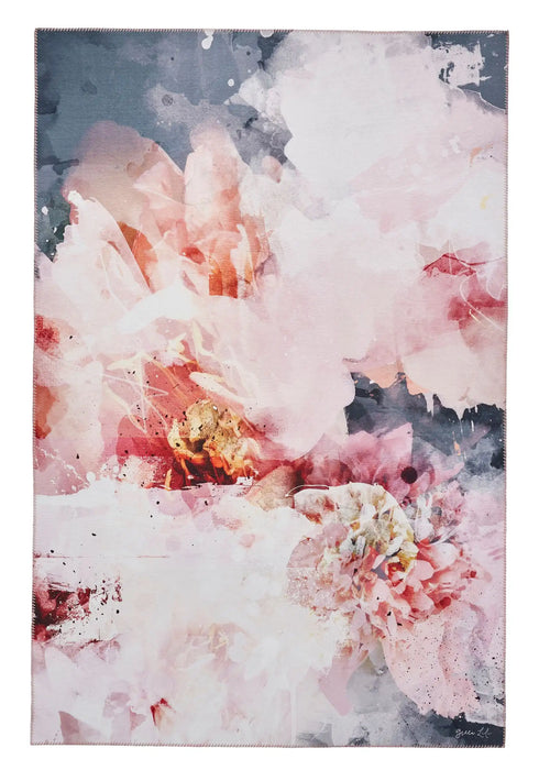Think Rugs michelle collins floo24 rose black Multicoloured, Pink Living Room Flat Weave Rug.