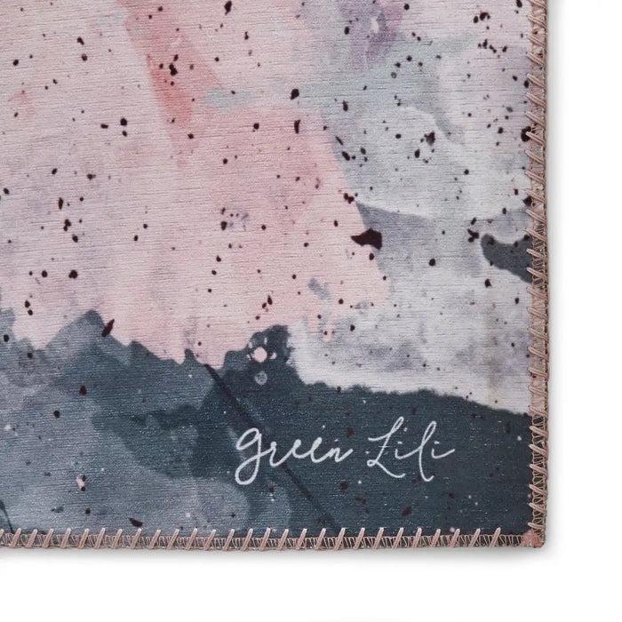 Think Rugs michelle collins floo24 rose black Multicoloured, Pink Living Room Flat Weave Rug.