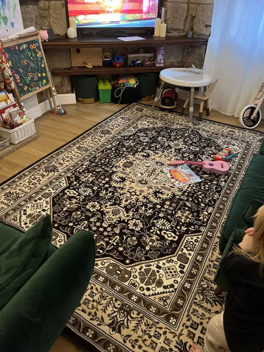 Photo by Rachel P., | Nouristan mirkan isfahan cream brown Living Room Moroccan Rug.