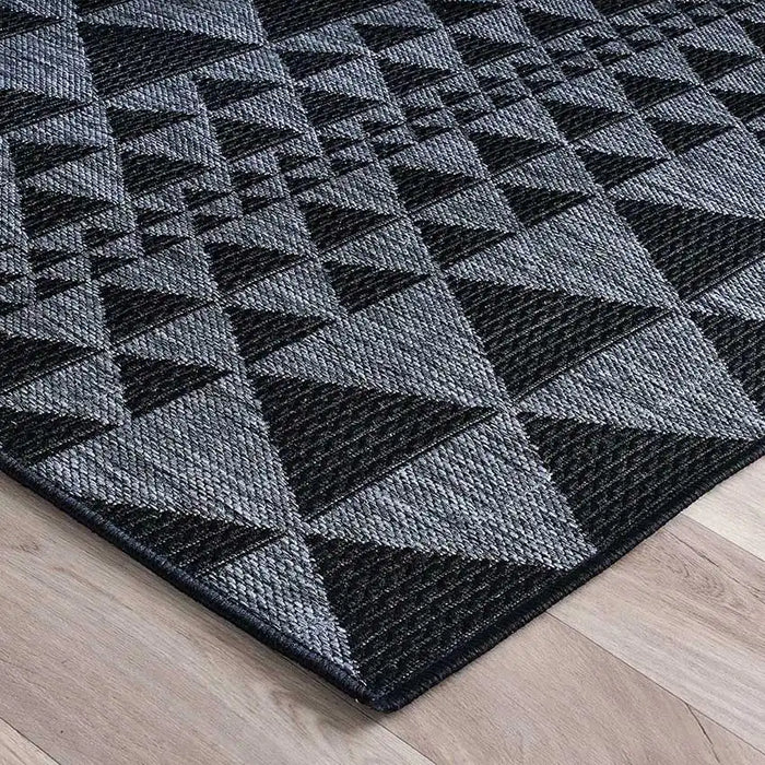 Oriental Weavers moda flatweave prism black Black Kitchen  Geometric Rug.