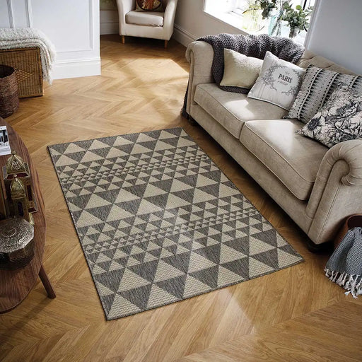 Oriental Weavers moda flatweave prism grey Brown Kitchen  Geometric Rug.