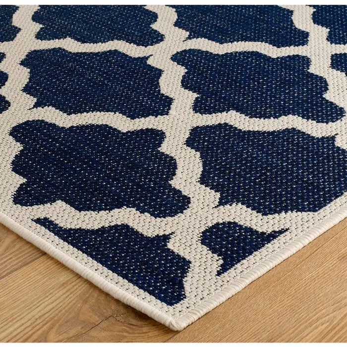 Oriental Weavers moda flatweave trellis blue Blue Kitchen  Geometric Rug.