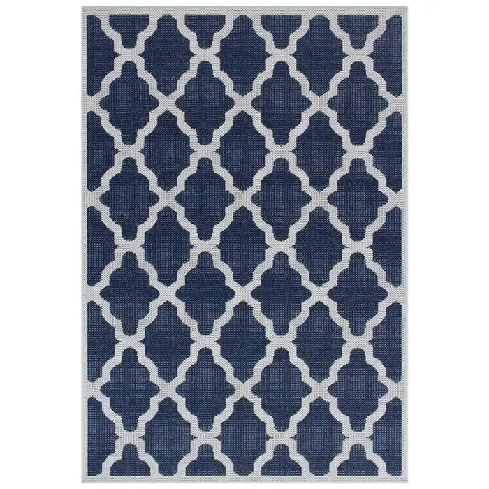 Oriental Weavers moda flatweave trellis blue Blue Kitchen  Geometric Rug.