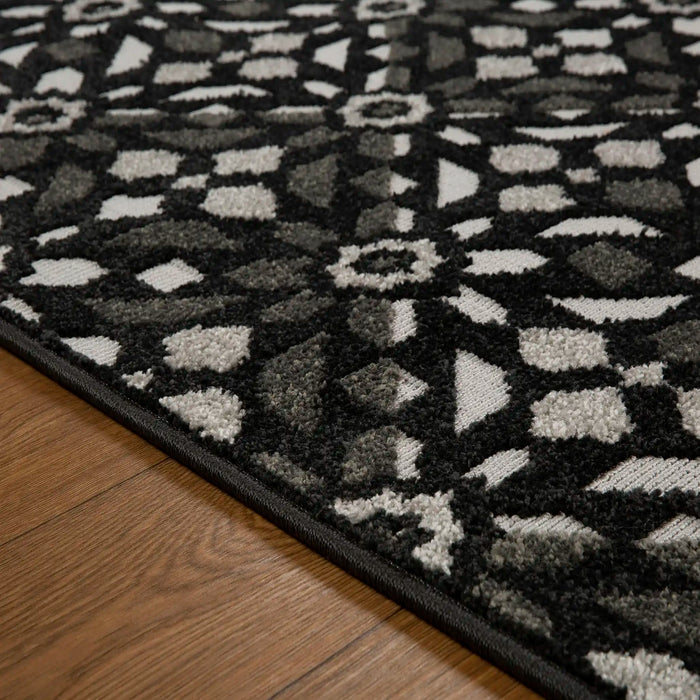 Oriental Weavers monaco ow mosaic Grey, Black Bedroom   Rug.