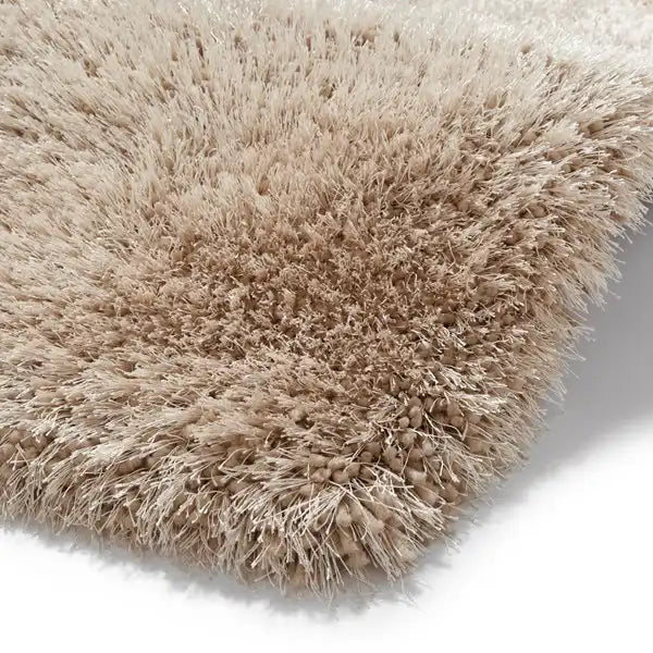 Think Rugs montana beige Beige Living Room Shaggy Rug.