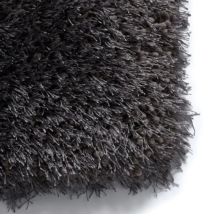 Think Rugs montana dark grey Grey Living Room Shaggy Rug.