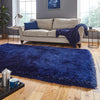 Think Rugs montana dark navy Blue, Navy Living Room Shaggy Rug.