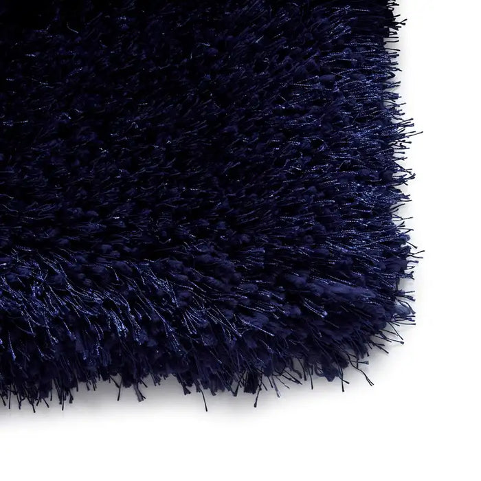 Think Rugs montana dark navy Blue, Navy Living Room Shaggy Rug.