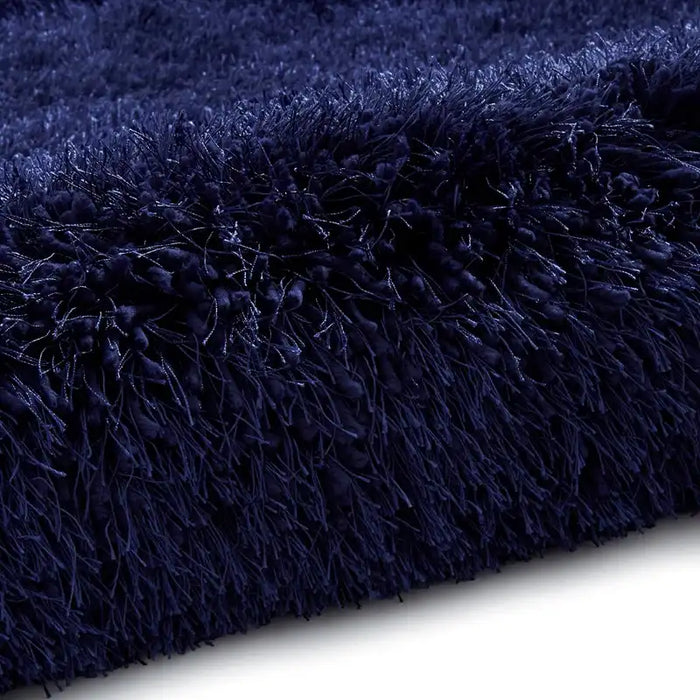 Think Rugs montana dark navy Blue, Navy Living Room Shaggy Rug.