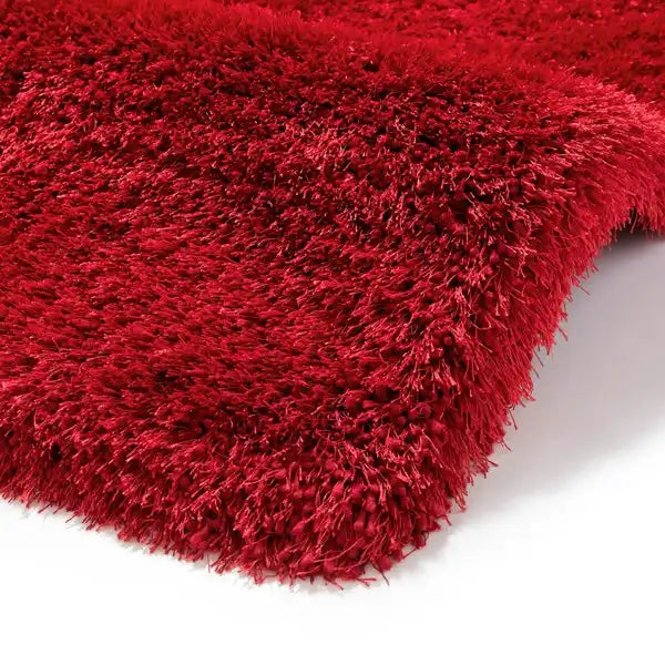 Think Rugs montana red Red Living Room Shaggy Rug.