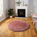Think Rugs montana rose Pink Living Room Shaggy Rug.