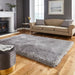Think Rugs montana silver Grey Living Room Shaggy Rug.